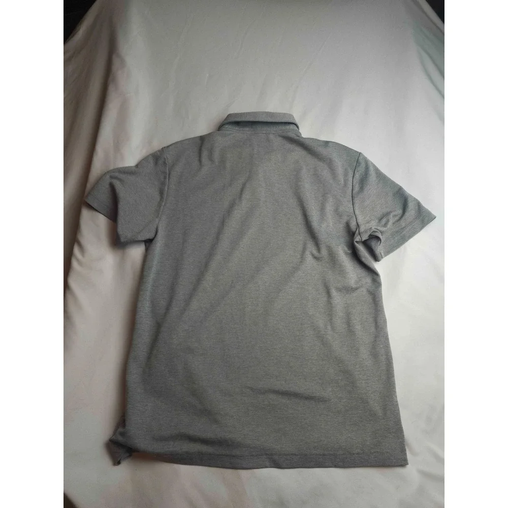 Adidas Performance Polo Shirt Mens Medium Gray Knit Short Sleeve Golf Outdoor